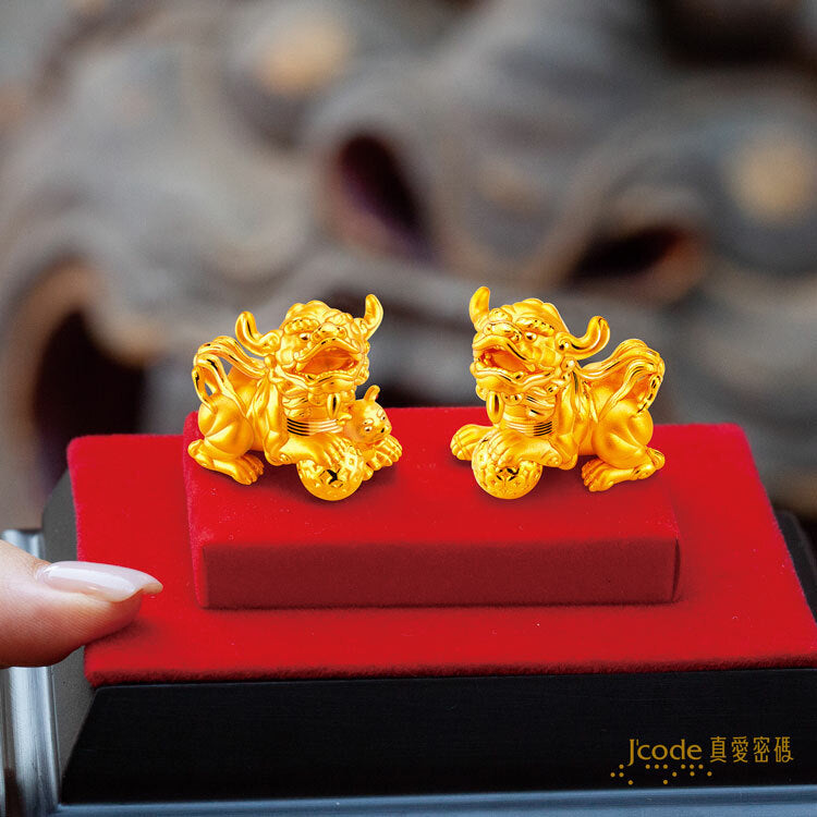 白沙屯 招財獅 (母) - 黃金擺件