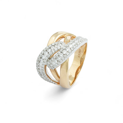 時尚玫瑰金鑽戒