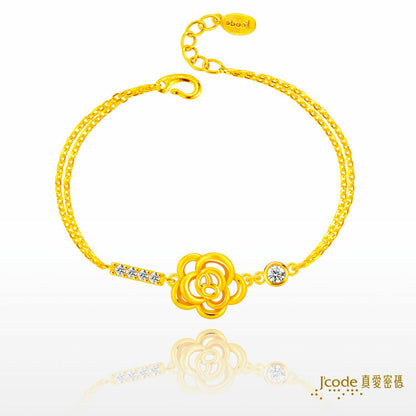 閃鑽山茶花 - 黃金手鍊