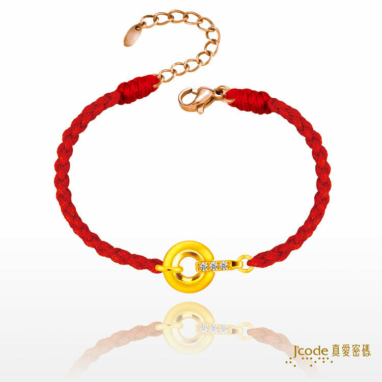 閃鑽平安扣 - 編織金手鍊