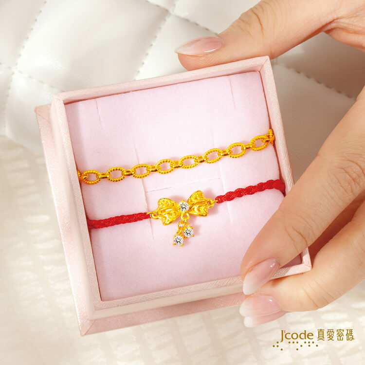 蝴蝶結 - 編織金手鍊