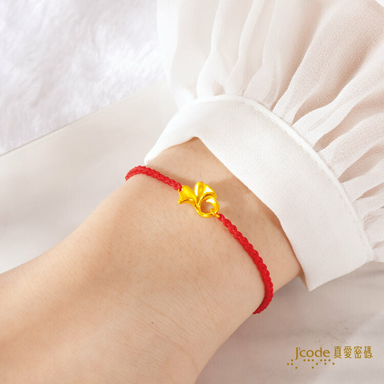 銀向杏福・小 - 編織金手鍊