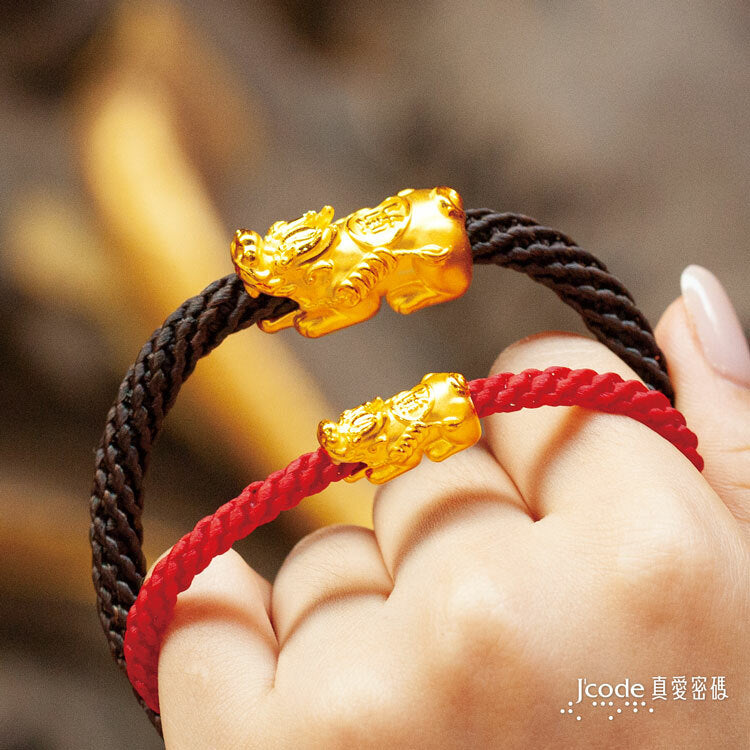 白沙屯 貔貅 - 男／編織金手鍊