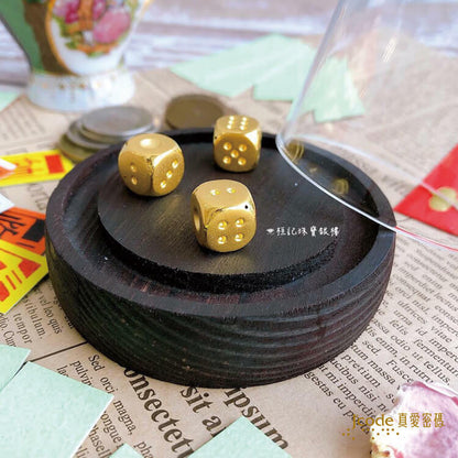 天生贏家 黃金骰子 (三顆) - 黃金擺飾 _ 擺件