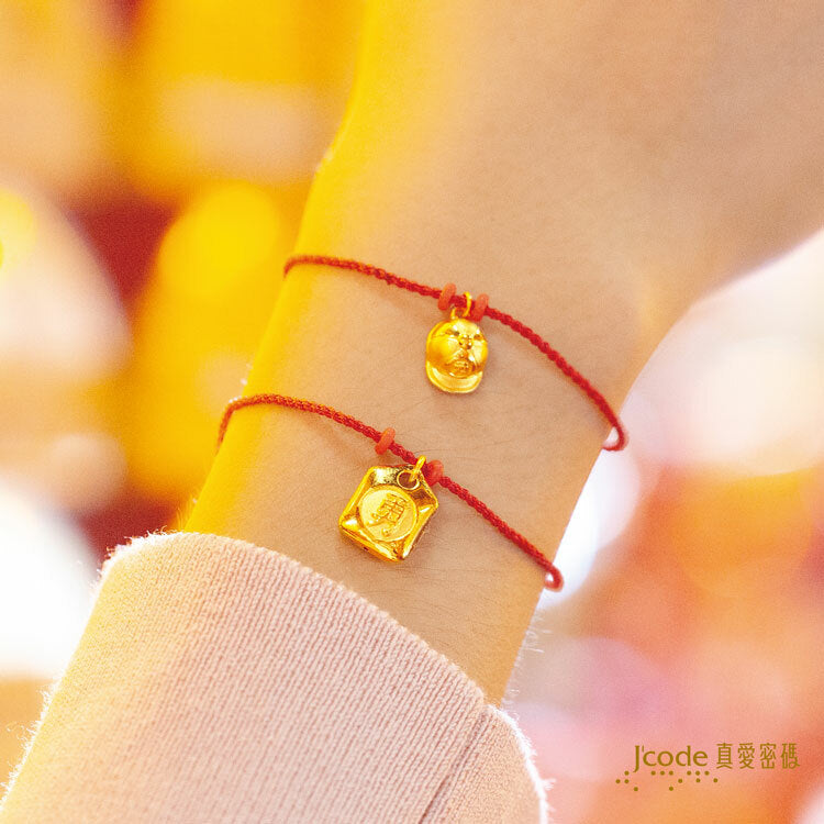 白沙屯 香火袋・小 - 編織金手鍊