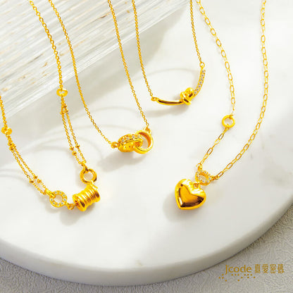 緊扣緣份 ( 鋯石 ) - 黃金項鍊