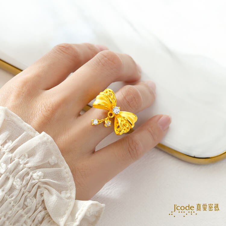 蝴蝶結 - 黃金戒指