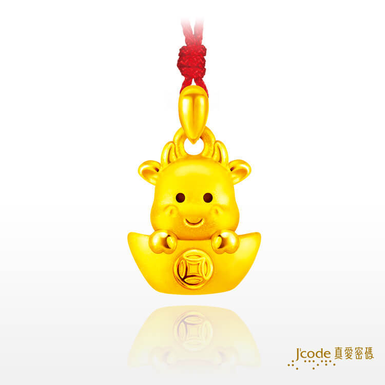 旺財牛 - 黃金墜子