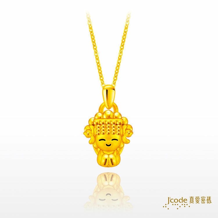 白沙屯 媽祖 ( 迷你 ) - 黃金墜子 + 黃金項鍊