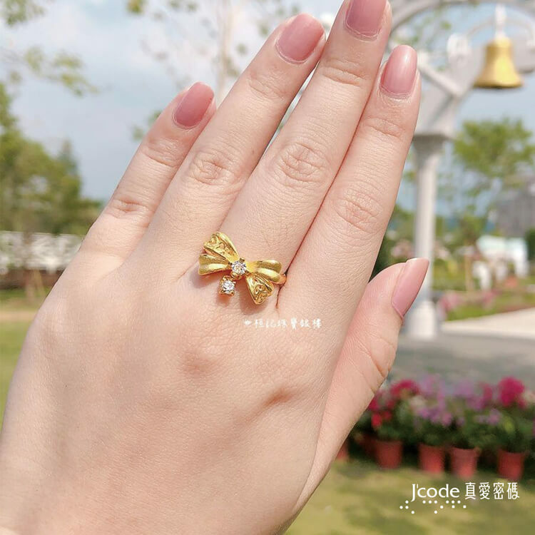 蝴蝶結 - 黃金戒指