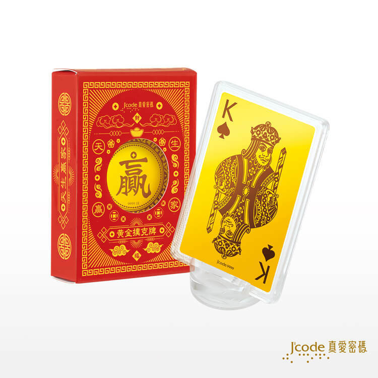 贏家黃金撲克牌 _ 黑桃K - 黃金擺件