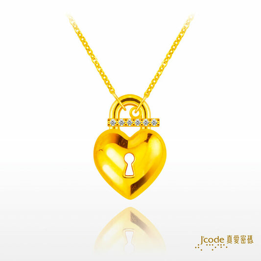 愛心鎖 - 黃金項鍊