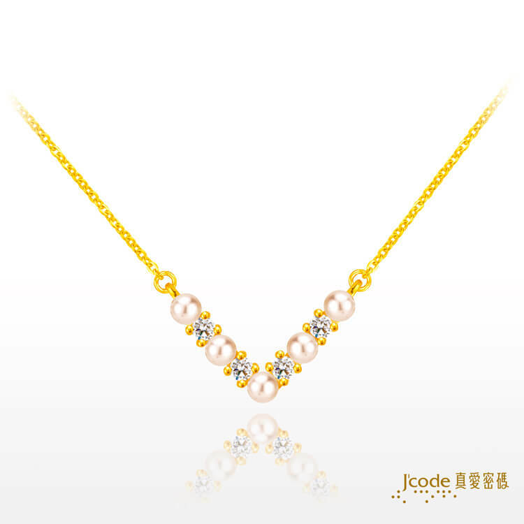 閃耀自信（珍珠） - 黃金項鍊