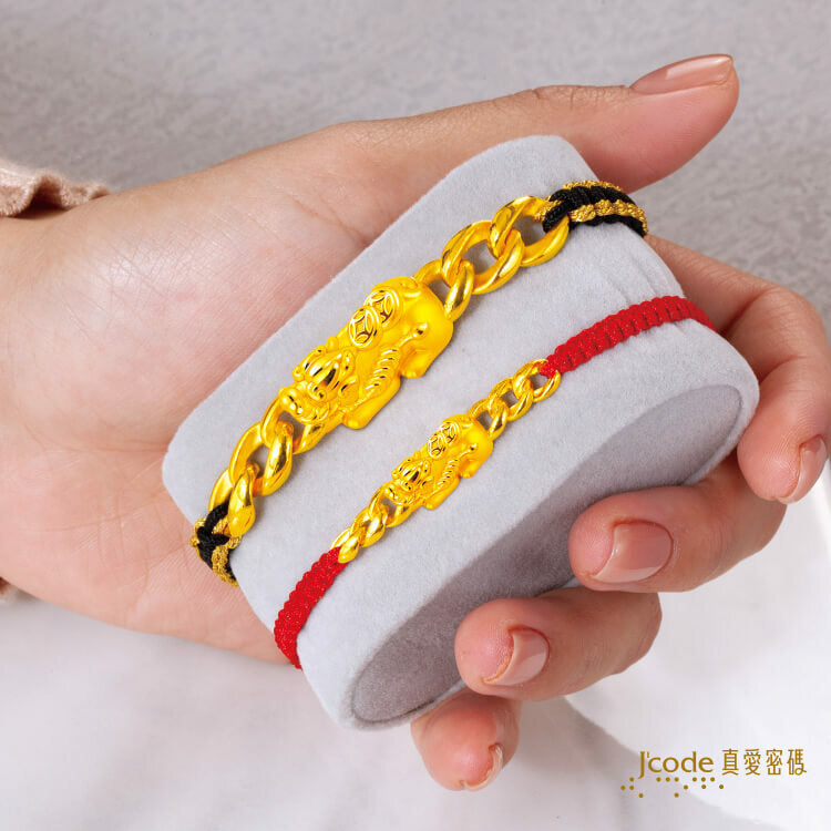 財富連鍊來貔貅 - 女 _ 編織金手鍊