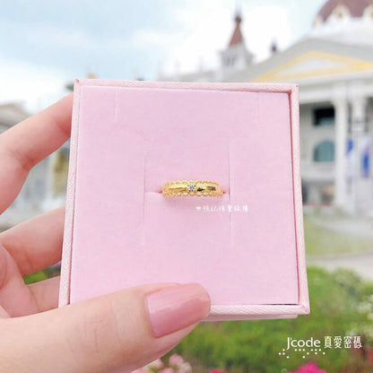 秀氣蕾絲 - 黃金戒指