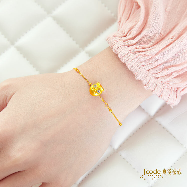 守護愛情貓頭鷹 - 黃金手鍊